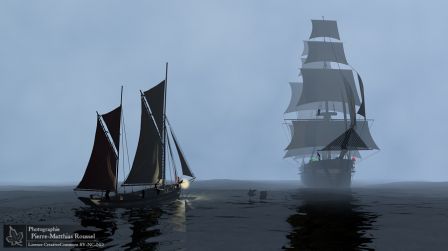 Two boats in the mist